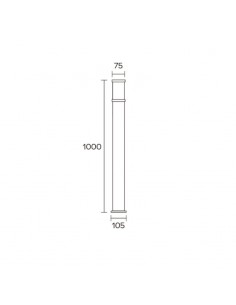 FAROLA ALUMINIO 2400 E27 NEGRO 100CM 2