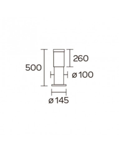 FAROLA ALUMINIO 2500 E27 GRAFITO 50CM