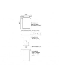 APLIQUE PARED EMBUTIR GU10 LED (3001/B) 2