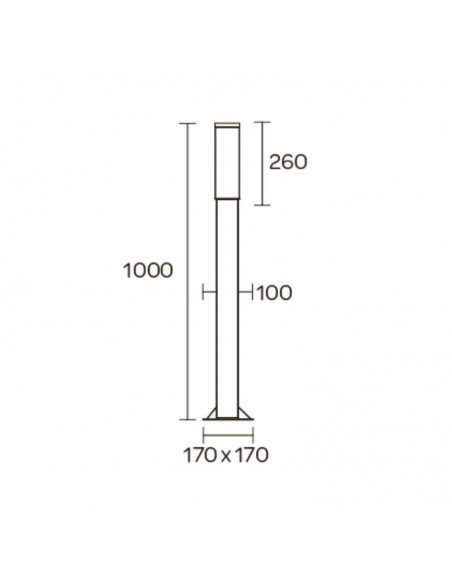 FAROLA ALUMINIO 2420 E27 GRAFITO 100CM