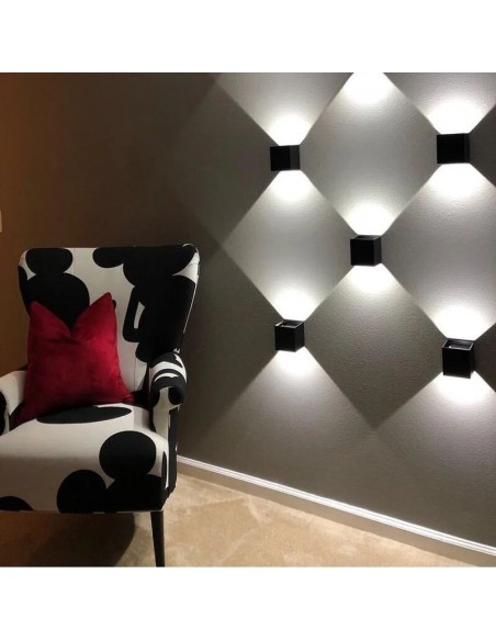 APLIQUE BIDIRECIONAL QUEEN LED REGUL LED 10W NEGRO ALUMINIO