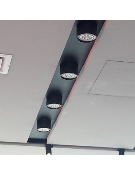 PLAFON AR111 PUNTO TUBA BLANCO ALUMINIO