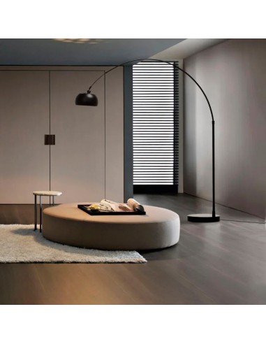 LAMPARA DE PIE ARQUEADA BASE MARMOL BLANCO ROCK XL