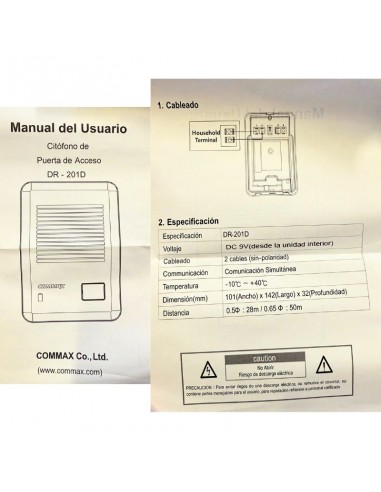 PORTERO UNIF.COMMAX C/TRAFO(DP201-RA) EXT