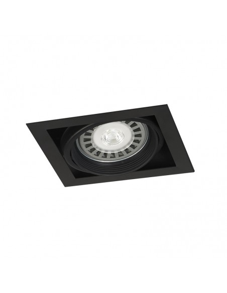 PLAFON BOX EMBUTIR LINEAL CARDANICO 1 LUZ AR111 NEGRO