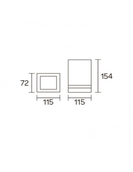 APLIQUE UNIDIRECCIONAL 2093 1 LUZ GU10 NEGRO ALUMINIO FW