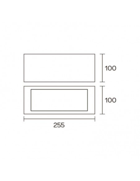 APLIQUE BIDIRECCIONAL RECTO 1102 1 LUZ E27 BLANCO ALUMINIO