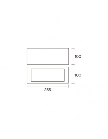 APLIQUE BIDIRECCIONAL RECTO 1103 1 LUZ E27 NEGRO ALUMINIO