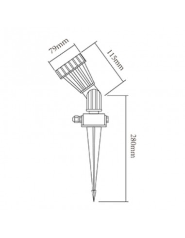 SPOT JABALINA PVC DICRO IP44 NEGRO