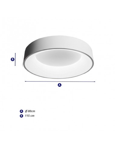 PLAFON LED BAGEL 80W DIMMER 3000K 78CM BLANCO