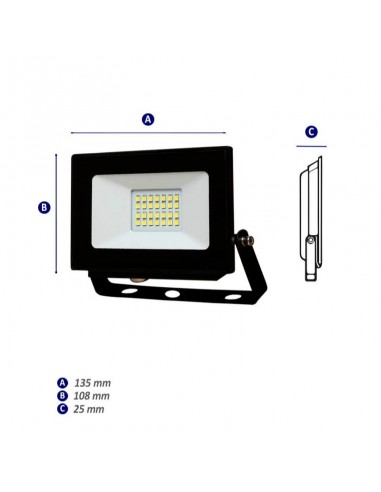 PROYECTOR LED 20W LUZ FRIA 220V APTO EXTERIOR IP65