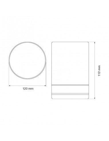 PLAFON AR-111 CILINDRICO ALUMINIO 3010/P NG TEXT