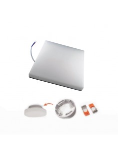 PLAFON APLICAR O SEMI EMBUTIR CUADRADO 10W 8CM LUZ CALIDA