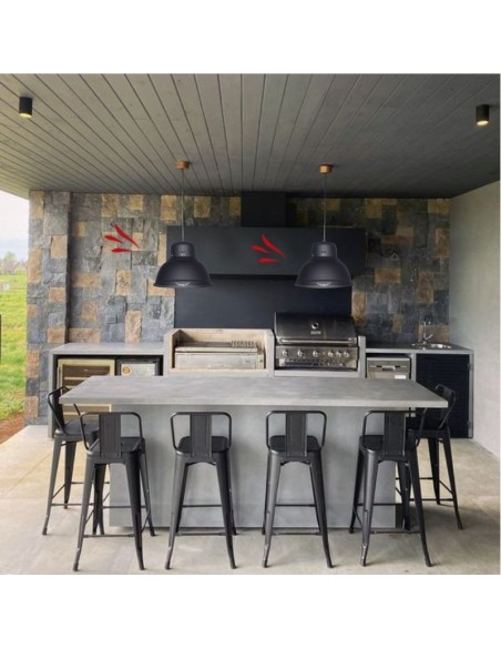 COLGANTE CAMPANA INDUSTRIAL ALUMINIO NEGRO 28CM E27