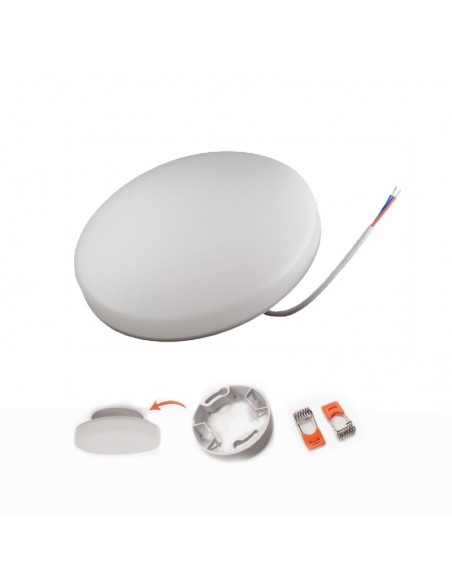 PLAFON APLICAR O SEMI EMBUTIR REDONDO 22W 15CM LUZ FRIA