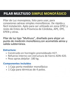PILAR PREMOLDEADO MONOF SIMPLE C/ CAJA MED Y TMG T4 2