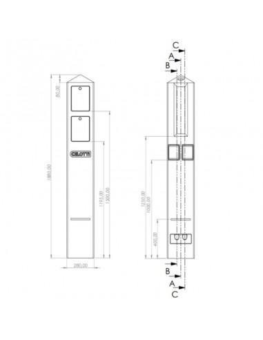 PILAR PREMOLDEADO MONOF DOBLE C/ CAJA MED Y TMG...