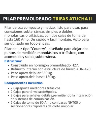PILAR PREMOLDEADO TRIFAS ATUCHA-II C/ CAJA MED...