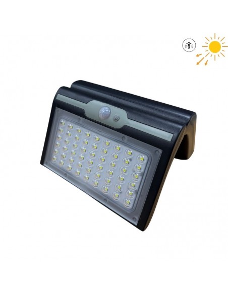 APLIQUE LED SOLAR DETECC MOVIMIENTO NEGRO IP44 6000K 3 INTEN