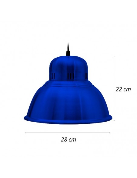 COLGANTE CAMPANA INDUSTRIAL ALUMINIO AZUL 28CM E27