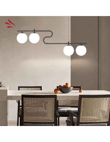 COLGANTE UPS LED 4 LUCES G9 80CM X120CM NEGRO