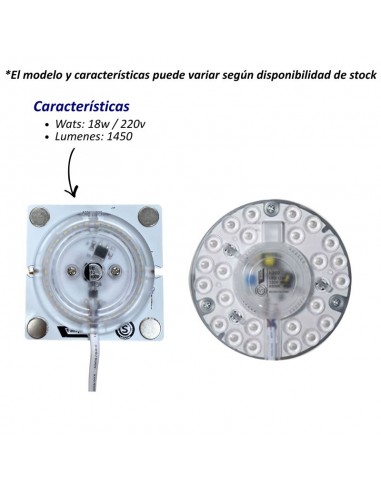 PLAQUETA LED IMANTADA 18W LUZ FRIA 6500K 1450LM
