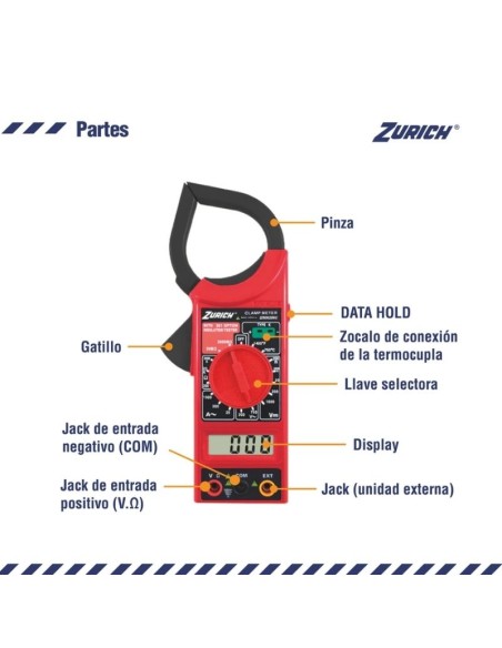PINZA AMPEROMETRICA DIGIT. C/TEMPERAT. 266C
