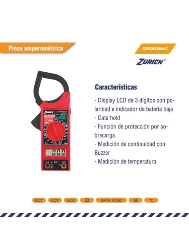 PINZA AMPEROMETRICA DIGIT. C/TEMPERAT. 266C