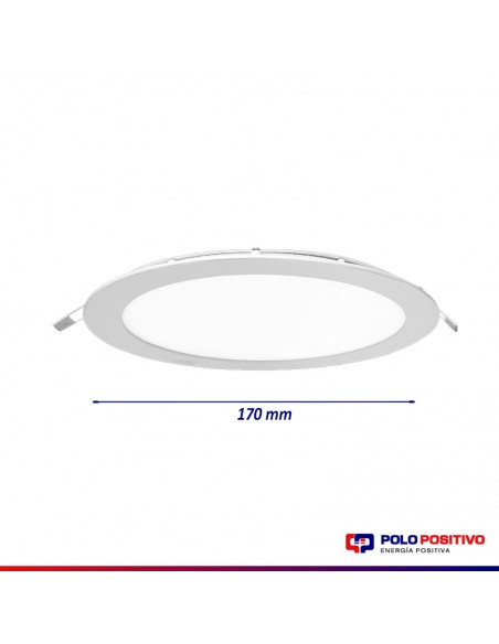 PANEL DE EMBUTIR LED REDONDO BLANCO 12W FRIO 6000K 17CM