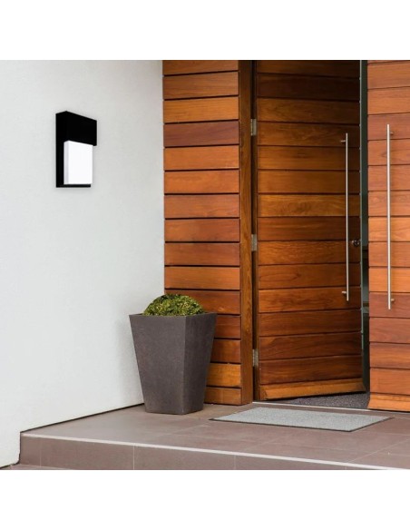 APLIQUE PARED SULLIVAN LED 10W 12X25CM LUZ FRIA 6000K NEGRO