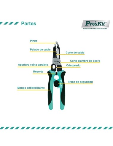 PINZA PINZA MULTIFUNCIÓN 5 EN 1 PROSKIT (CP-420)