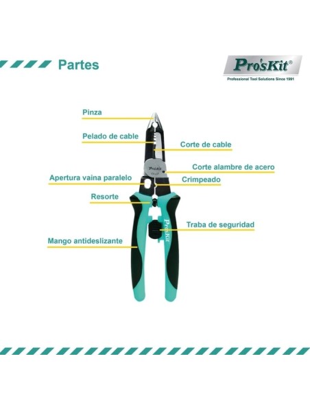 PINZA PINZA MULTIFUNCIÓN 5 EN 1 PROSKIT (CP-420)