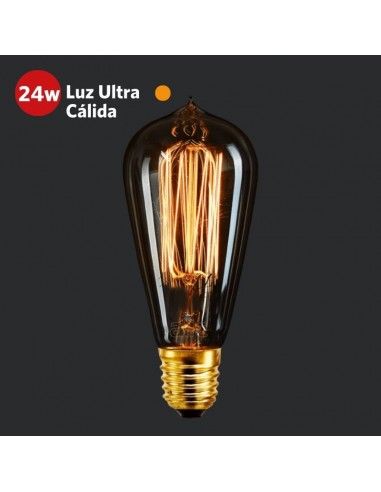 LAMPARA ANTIQUE FILAMENTO ST58 24W LUZ CALIDA