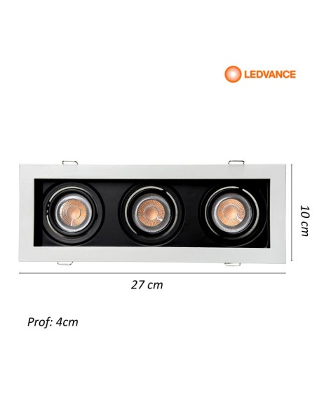 SPOT EMBUTIR DICRO 3 LUCES BLANCO