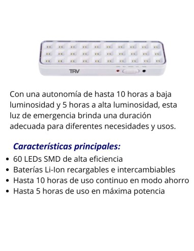 EQUIPO EMERGENCIA TRV 30 LEDS