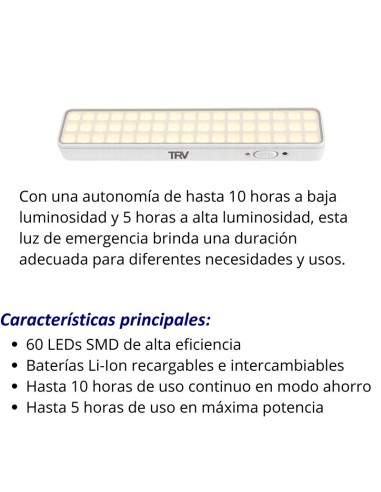 EQUIPO EMERGENCIA TRV 60 LEDS