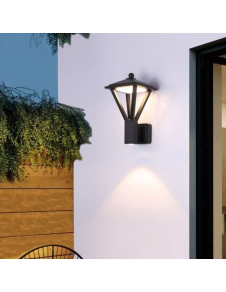 FAROLA BIDIRECCIONAL KIRA 12W + 3W 3000K NEGRO ALUMINIO