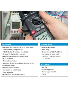 PINZA AMPEROMETRICA BAW BAWCM05 TRUE RMS 2