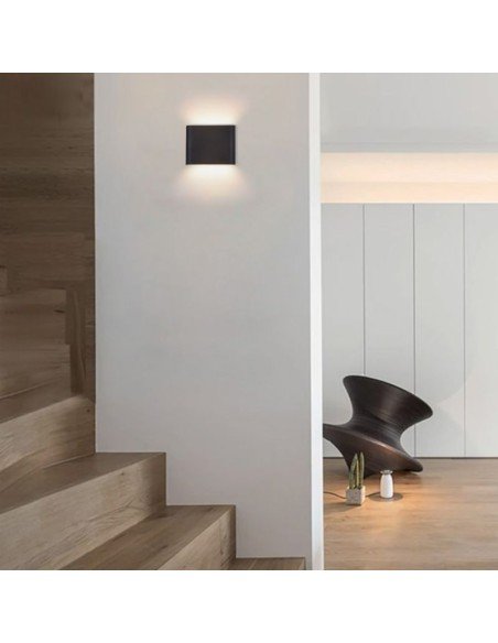 APLIQUE BIDIRECCIONAL MYST I LED 2X3W NEGRO 3000K ALUMINIO