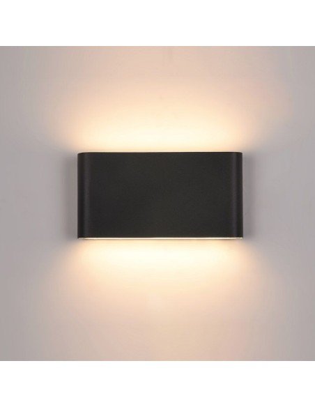 APLIQUE BIDIRECCIONAL MYST II LED 2X6W NEGRO 3000K ALUMINIO