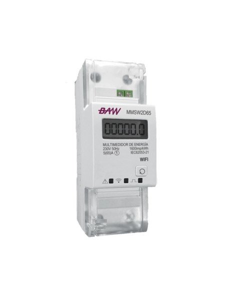 MEDIDOR MONOFASICO BAW WIFI SMART 2 MODULOS DIN MMSW2D65