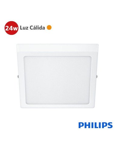 PLAFON LED PHILIPS CUADRADO 24W LUZ CALIDA 28CM