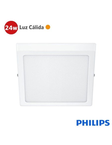 PLAFON LED PHILIPS CUADRADO 24W LUZ CALIDA 28CM