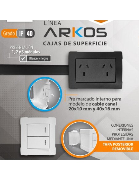 BASE KALOP ARKOS 2 MODULO IP40 BLANCO