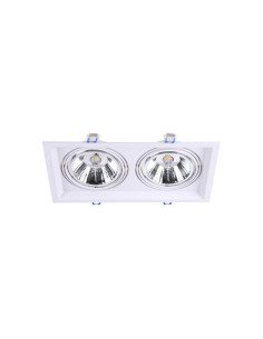 PLAFON EMBUTIR ECUA AR111 2 LUCES BLANCO CANDIL