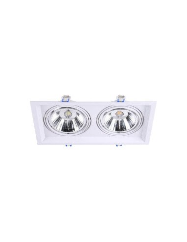 PLAFON EMBUTIR ECUA AR111 2 LUCES BLANCO CANDIL