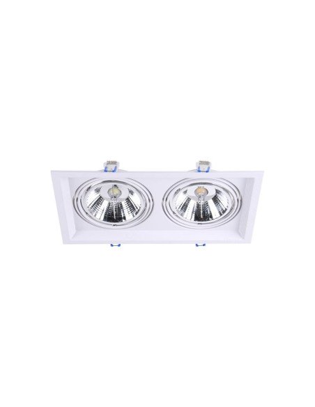 PLAFON EMBUTIR ECUA AR111 2 LUCES BLANCO CANDIL