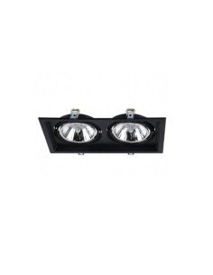 PLAFON EMBUTIR ECUA AR111 2 LUCES NEGRO CANDIL