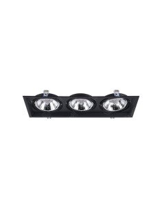 PLAFON EMBUTIR ECUA AR111 3 LUCES NEGRO CANDIL