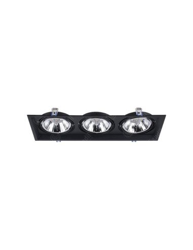 PLAFON EMBUTIR ECUA AR111 3 LUCES NEGRO CANDIL